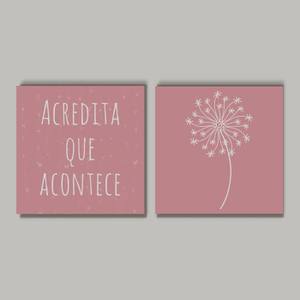 Kit Quadros Decorativos Acredita que acontece - detalhe da moldura e acabamento