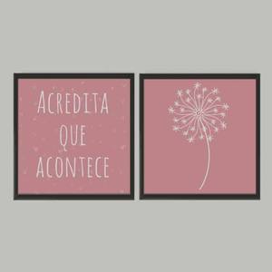 Kit Quadros Decorativos Acredita que acontece - quadro decorativo em ambiente decorado