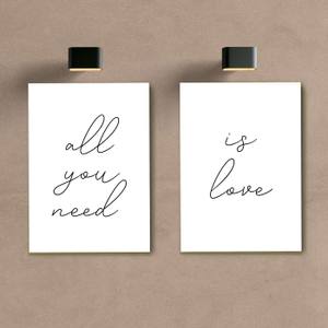 Kit Quadros Decorativos All you need is love - quadro decorativo em ambiente decorado