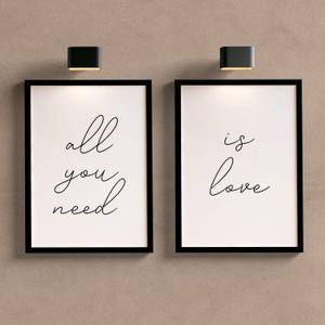Kit Quadros Decorativos All you need is love - detalhe da moldura e acabamento