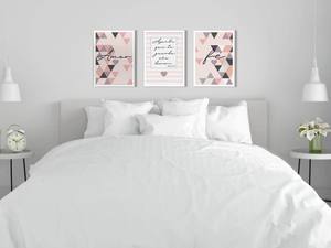 Kit Quadros Decorativos Amor e Fé Rosa - vista aproximada da impressão