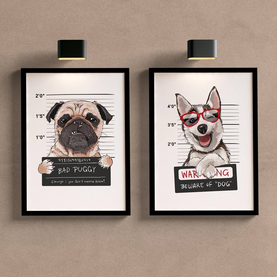 Kit Quadros Decorativos Cachorros
