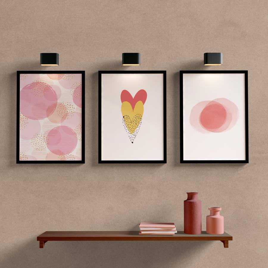 Kit Quadros Decorativos Círculos - detalhe da moldura e acabamento