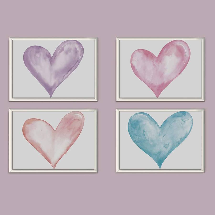 Kit Quadros Decorativos Coração | Wallze