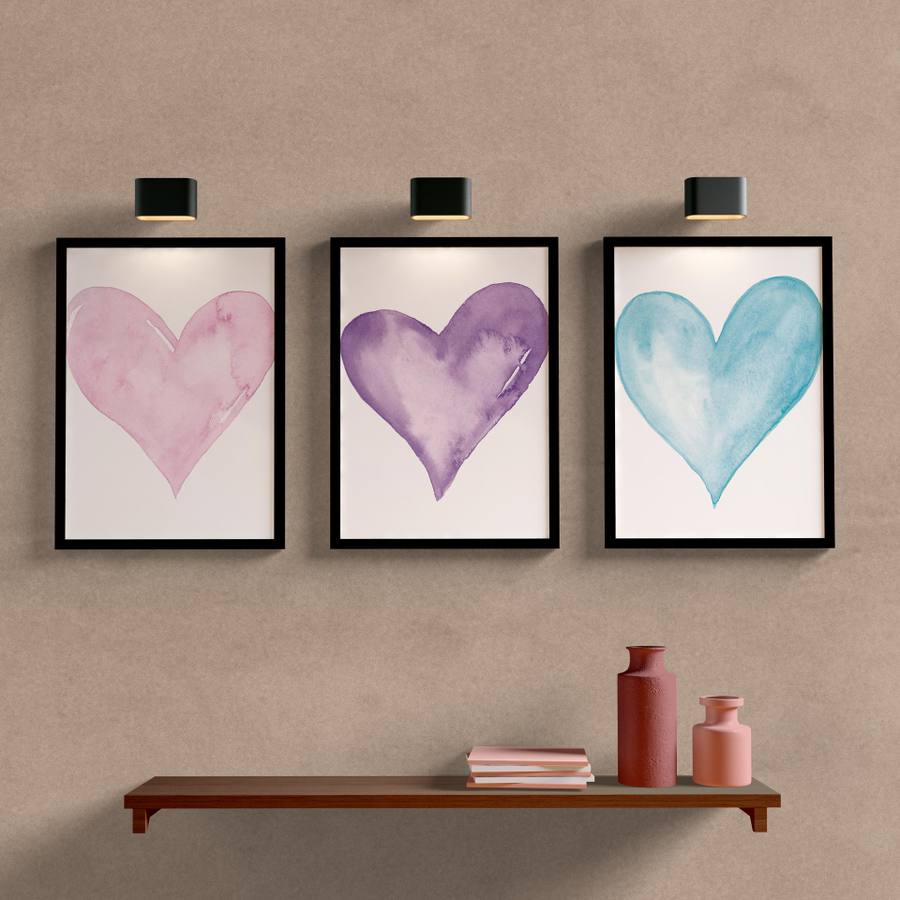 Kit Quadros Decorativos Coração - detalhe da moldura e acabamento