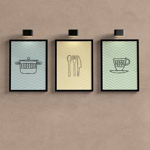 Kit Quadros Decorativos Cozinha - detalhe da moldura e acabamento