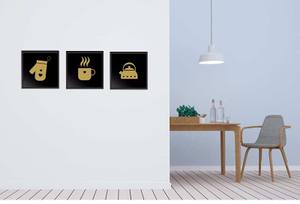 Kit Quadros Decorativos Cozinha Coffee - vista aproximada da impressão
