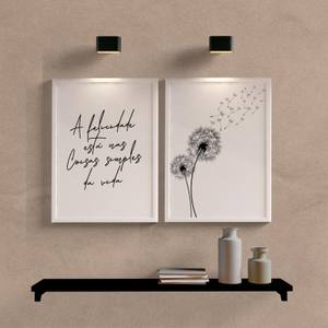 Kit Quadros Decorativos A Felicidade - detalhe da moldura e acabamento