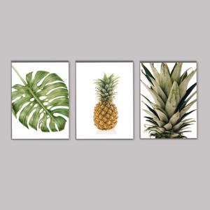 Kit Quadros Decorativos Abacaxi - quadro decorativo em ambiente decorado