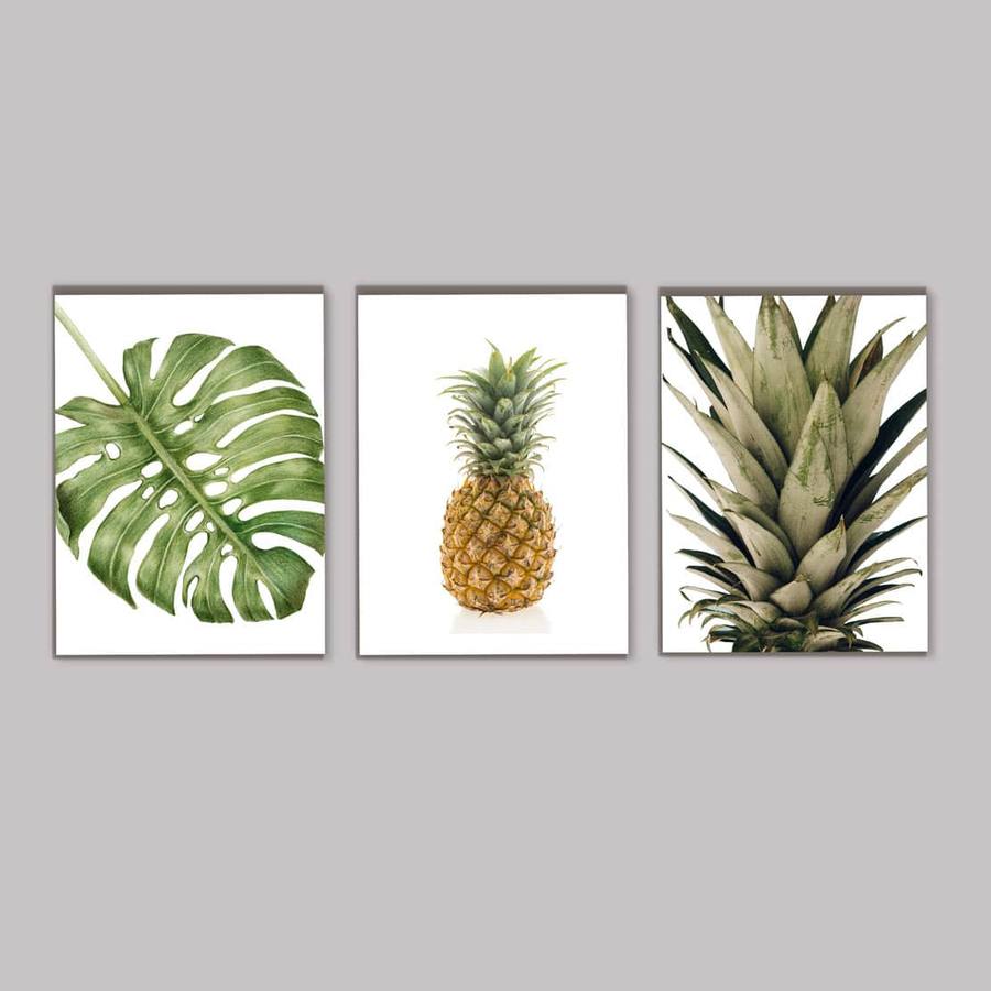 Kit Quadros Decorativos Abacaxi - quadro decorativo em ambiente decorado