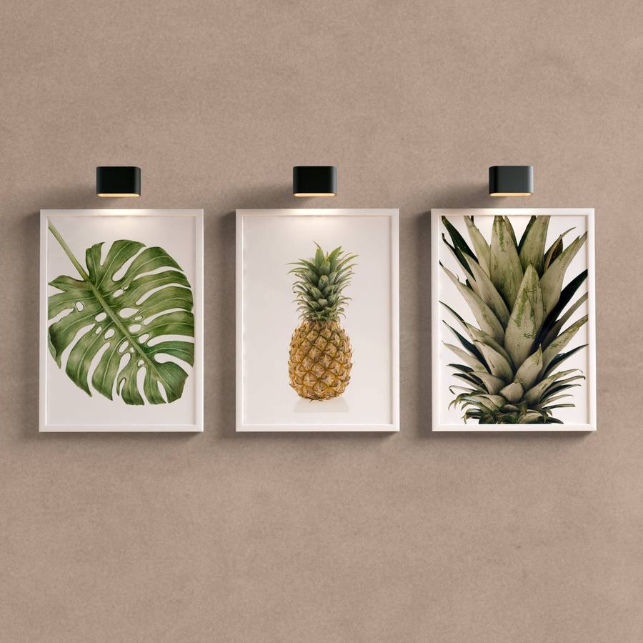 Kit Quadros Decorativos Abacaxi - detalhe da moldura e acabamento