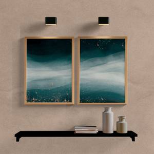 Kit Quadros Decorativos Abstract Ocean - quadro decorativo em ambiente decorado