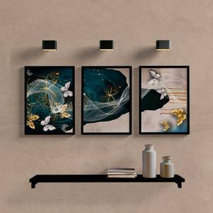 Kit Quadros Decorativos Abstrato Borboletas - quadro decorativo em ambiente decorado