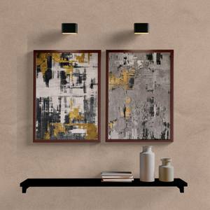 Kit Quadros Decorativos Abstrato Cinza e Dourado - imagem 5