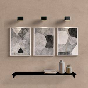 Kit Quadros Decorativos Abstrato Cinza - detalhe da moldura e acabamento
