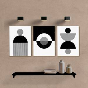 Kit Quadros Decorativos Abstrato Círculos Preto e Cinza - imagem 5