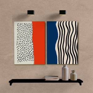 Kit Quadros Decorativos Abstrato Duo Laranja e Azul - imagem 6