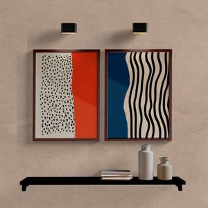 Kit Quadros Decorativos Abstrato Duo Laranja e Azul - imagem 5