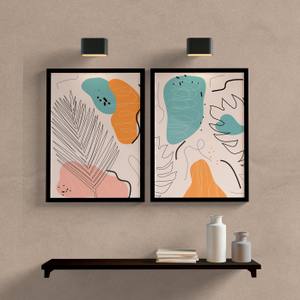 Kit Quadros Decorativos Abstrato Duo - detalhe da moldura e acabamento