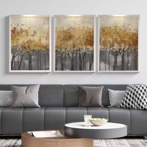 Kit Quadros Floresta Dourada