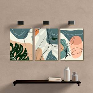 Kit Quadros Decorativos Abstrato Folha - quadro decorativo em ambiente decorado