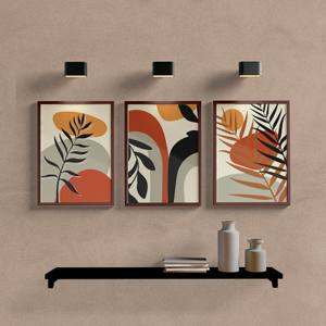 Kit Quadros Decorativos Abstrato Folhas Tons Terrosos - imagem 5