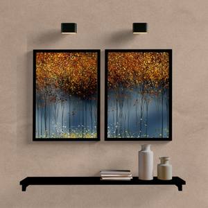Kit Quadros Decorativos Abstrato Forest - quadro decorativo em ambiente decorado