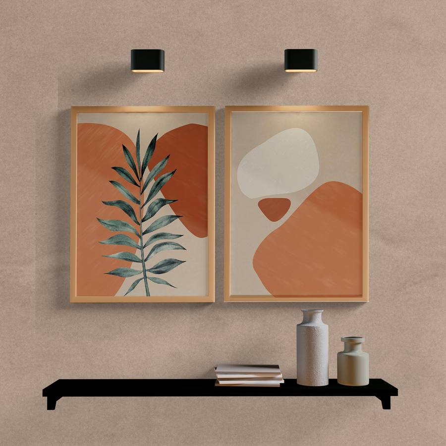 Kit Quadros Decorativos Abstrato Formas Nature - vista aproximada da impressão
