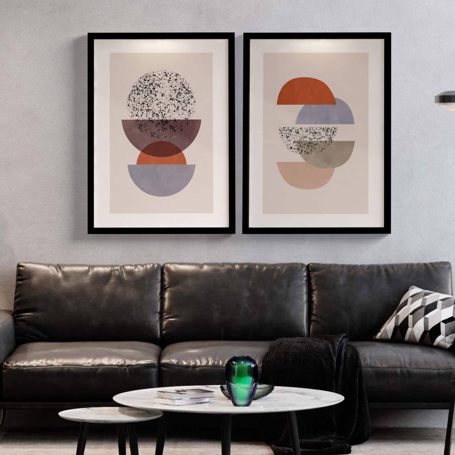 Kit Quadros Decorativos Abstrato Formas | Wallze