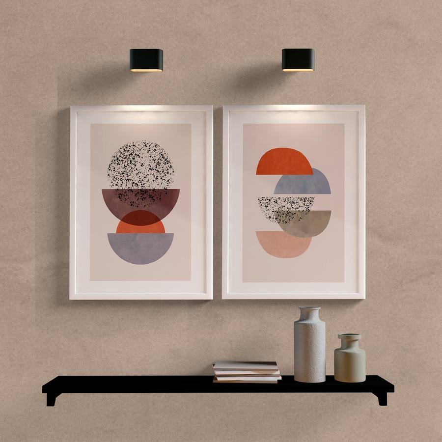 Kit Quadros Decorativos Abstrato Formas - detalhe da moldura e acabamento