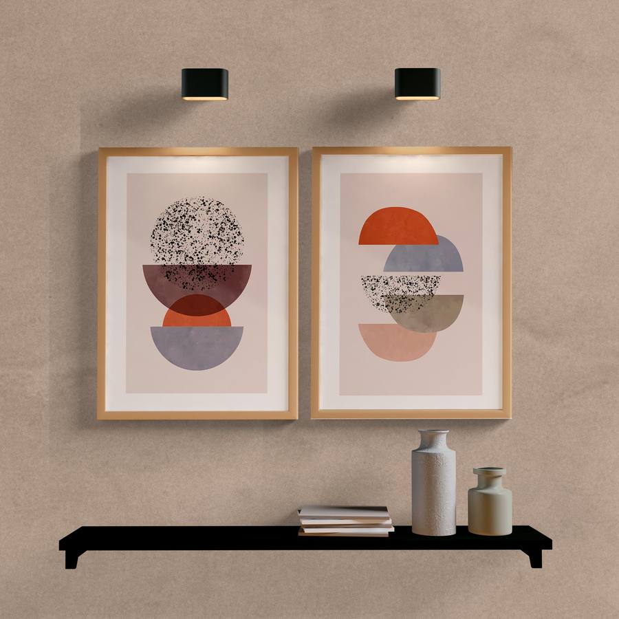 Kit Quadros Decorativos Abstrato Formas - vista aproximada da impressão