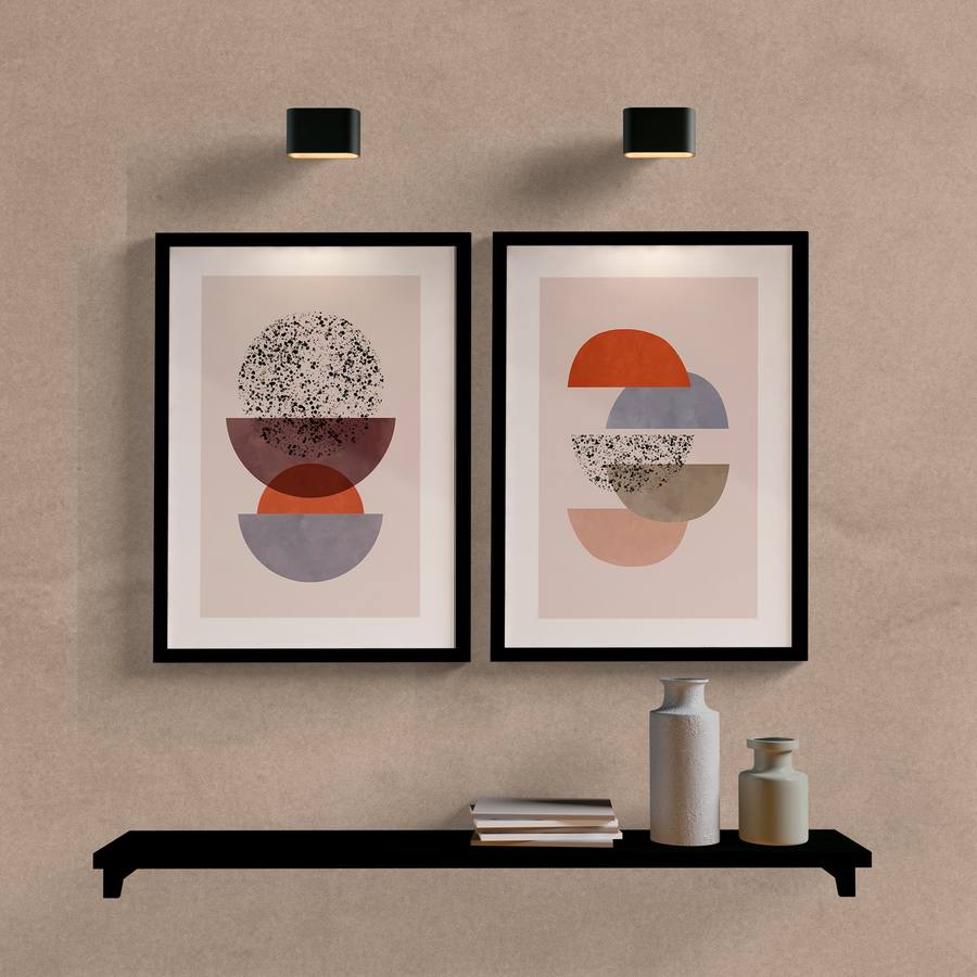 Kit Quadros Decorativos Abstrato Formas - quadro decorativo em ambiente decorado