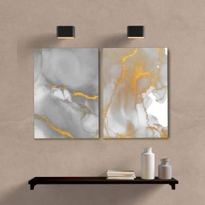 Kit Quadros Decorativos Abstrato Gray - quadro decorativo em ambiente decorado