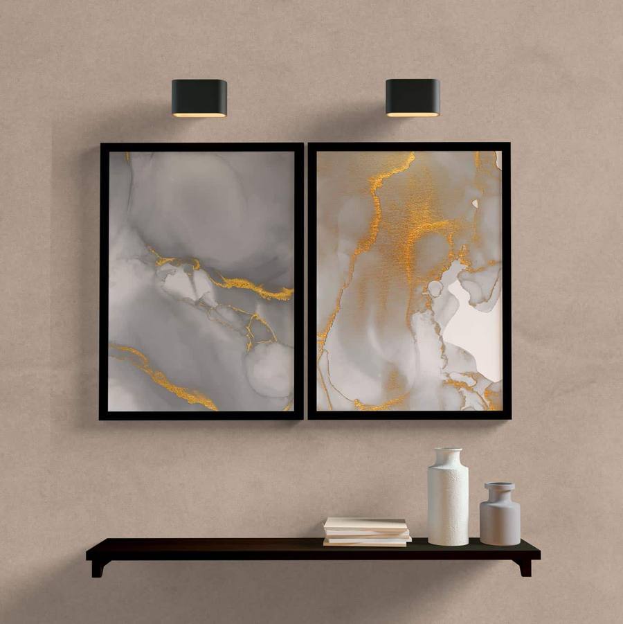 Kit Quadros-decorativos-abstrato-gray