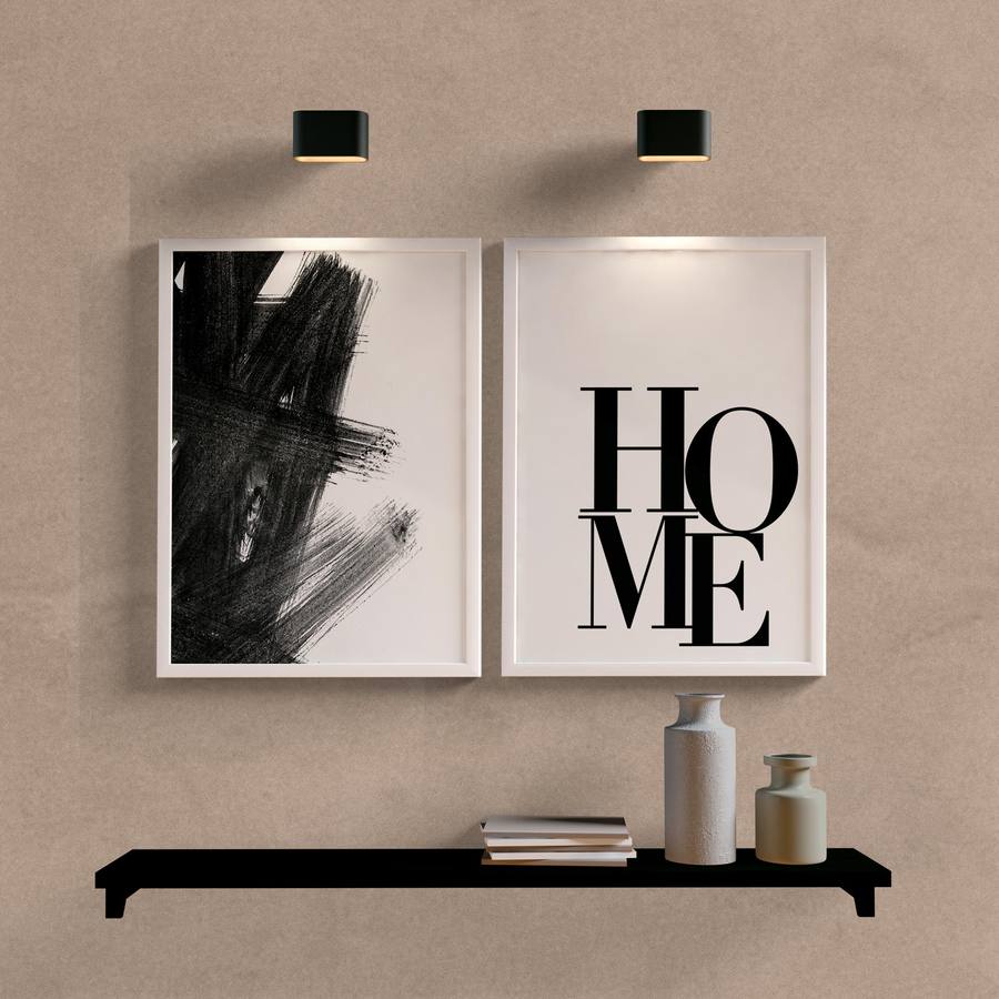 Kit Quadros Decorativos Abstrato Home - detalhe da moldura e acabamento