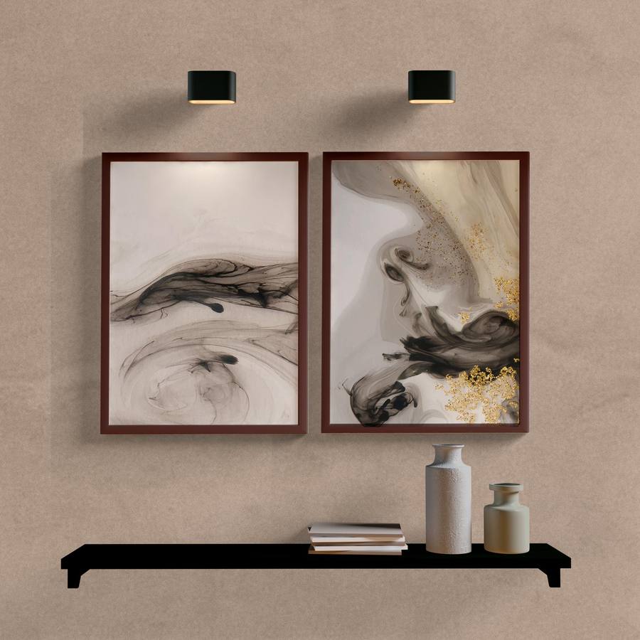 Kit Quadros Decorativos Abstrato Marrom - imagem 5