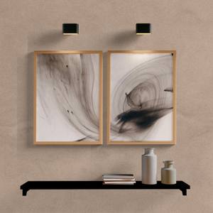 Kit Quadros Decorativos Abstrato Onda Marrom - vista aproximada da impressão