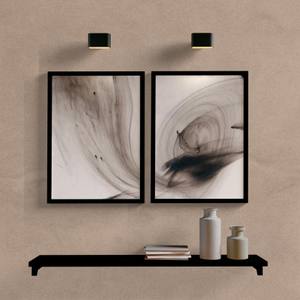 Kit Quadros Decorativos Abstrato Onda Marrom - quadro decorativo em ambiente decorado