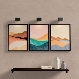 Kit Quadros Decorativos Abstrato Ondas - detalhe da moldura e acabamento