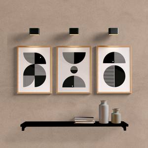 Kit Quadros Decorativos Abstrato Preto e Cinza II - quadro decorativo em ambiente decorado