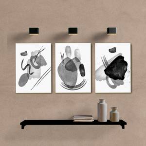Kit Quadros Decorativos Abstrato Preto e Cinza - imagem 5