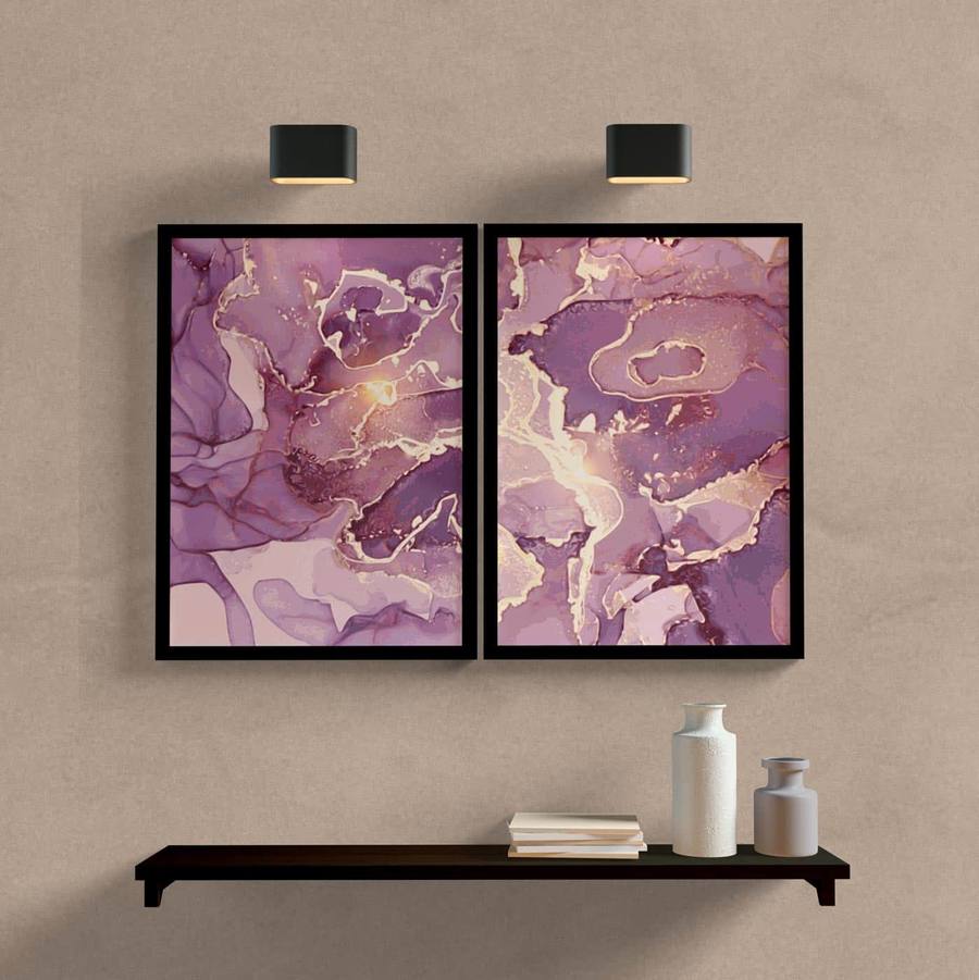 Kit-quadros-decorativos-geoemtricos-roxo