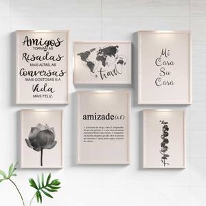 Kit Quadros Decorativos Amigos - detalhe da moldura e acabamento