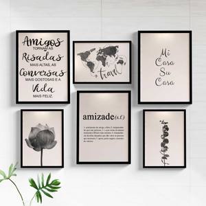 kit quadros decorativos amigos