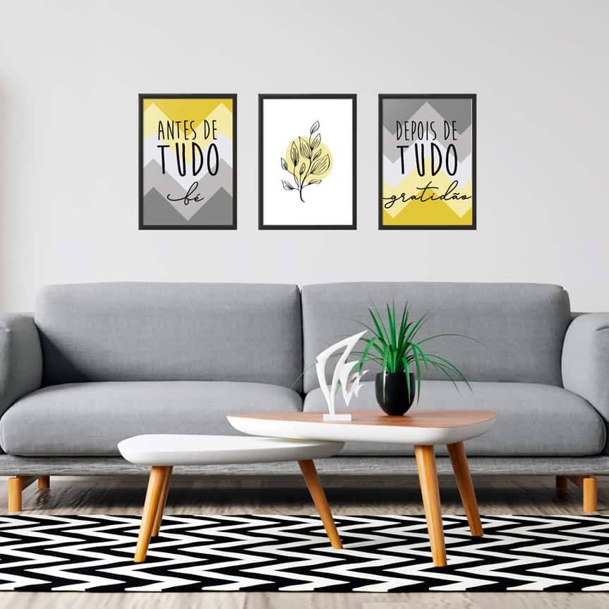Kit Quadros Decorativos Antes de tudo fé - vista aproximada da impressão
