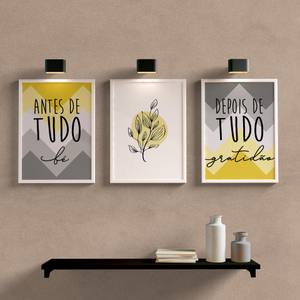 Kit Quadros Decorativos Antes de tudo fé - detalhe da moldura e acabamento
