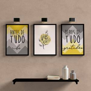 Kit Quadros Decorativos sala quarto antes de tudo fe