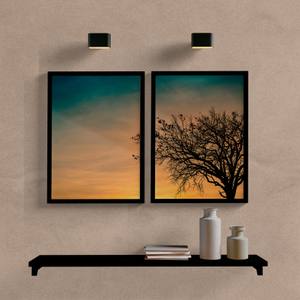 Kit Quadros Decorativos Árvore Sunset - quadro decorativo em ambiente decorado