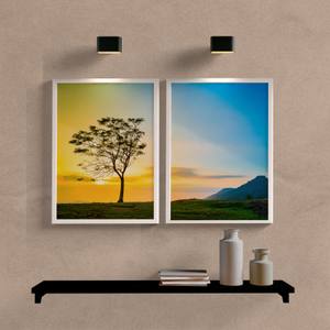 Kit Quadros Decorativos Árvore Sunset II - detalhe da moldura e acabamento
