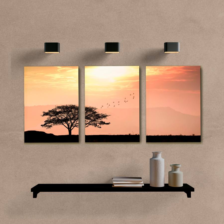 Kit Quadros Decorativos Árvore Sunset - imagem 5